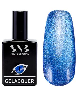 Гел лак SNB Ефект котешко око океанско синьо 15 мл, син, GLE13, (23937)