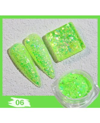 Глитер пайети за декорация на нокти DE2176, зелено
