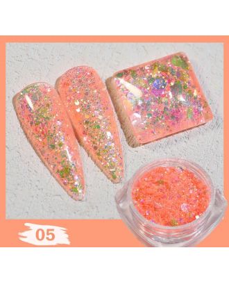 Глитер пайети за декорация на нокти DE2181, праскова