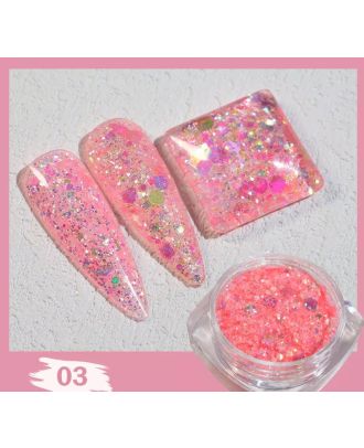Глитер пайети за декорация на нокти DE2180, розовo