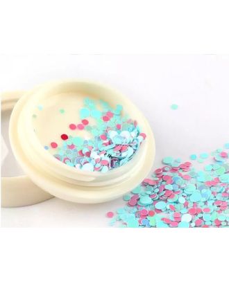 Конфети за декорация на нокти DE2189, синьо и циклама, (23266)