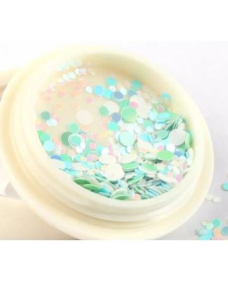 Конфети за декорация на нокти, тюркоаз и бели