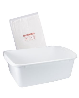 Ваничка за педикюр + 20 найлонови пликчета, бяла или прозрачна, PAVS01, (24040)